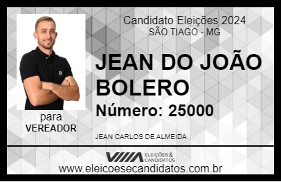 Candidato JEAN DO JOÃO BOLERO 2024 - SÃO TIAGO - Eleições