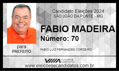 Candidato FABIO MADEIRA 2024 - SÃO JOÃO DA PONTE - Eleições