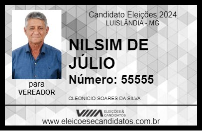 Candidato NILSIM DE JÚLIO 2024 - LUISLÂNDIA - Eleições