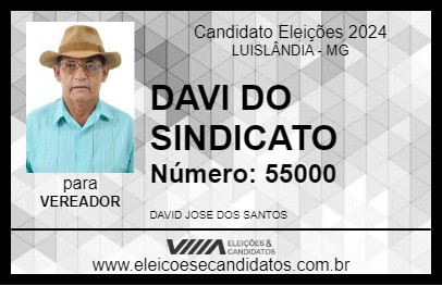 Candidato DAVI DO SINDICATO 2024 - LUISLÂNDIA - Eleições