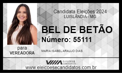 Candidato BEL DE BETÃO 2024 - LUISLÂNDIA - Eleições