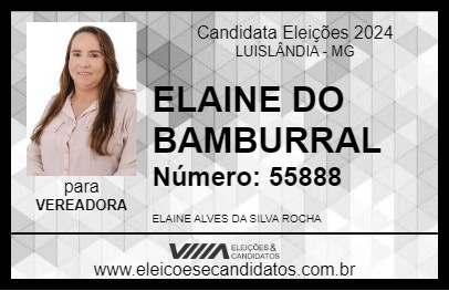 Candidato ELAINE DO BAMBURRAL 2024 - LUISLÂNDIA - Eleições