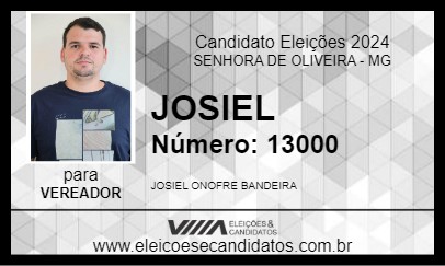 Candidato JOSIEL 2024 - SENHORA DE OLIVEIRA - Eleições