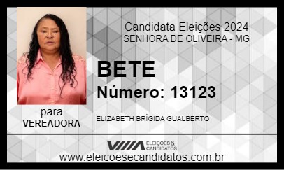 Candidato BETE 2024 - SENHORA DE OLIVEIRA - Eleições