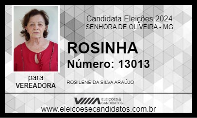 Candidato ROSINHA 2024 - SENHORA DE OLIVEIRA - Eleições