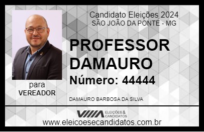 Candidato PROFESSOR DAMAURO 2024 - SÃO JOÃO DA PONTE - Eleições