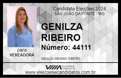 Candidato GENILZA RIBEIRO 2024 - SÃO JOÃO DA PONTE - Eleições