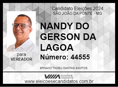 Candidato NANDY DO GERSON DA LAGOA 2024 - SÃO JOÃO DA PONTE - Eleições