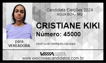 Candidato CRISTIANE KIKI 2024 - ÁGUA BOA - Eleições