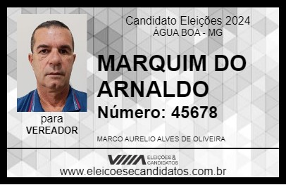 Candidato MARQUIM DO ARNALDO 2024 - ÁGUA BOA - Eleições