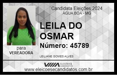 Candidato LEILA DO OSMAR 2024 - ÁGUA BOA - Eleições