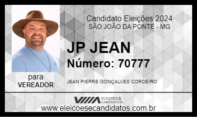 Candidato JP JEAN 2024 - SÃO JOÃO DA PONTE - Eleições