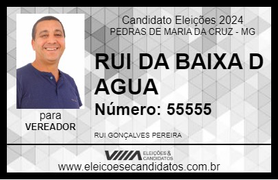 Candidato RUI DA BAIXA D AGUA 2024 - PEDRAS DE MARIA DA CRUZ - Eleições