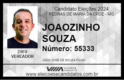 Candidato JOAOZINHO SOUZA 2024 - PEDRAS DE MARIA DA CRUZ - Eleições