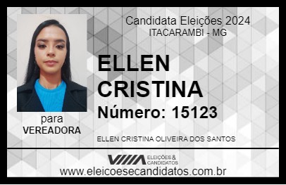 Candidato ELLEN CRISTINA 2024 - ITACARAMBI - Eleições