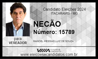 Candidato NECÃO 2024 - ITACARAMBI - Eleições