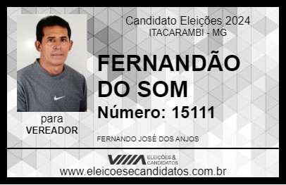 Candidato FERNANDÃO DO SOM 2024 - ITACARAMBI - Eleições