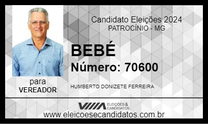 Candidato BEBÉ 2024 - PATROCÍNIO - Eleições