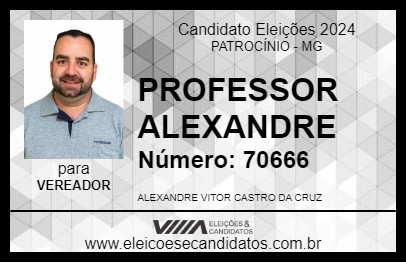 Candidato PROFESSOR ALEXANDRE 2024 - PATROCÍNIO - Eleições