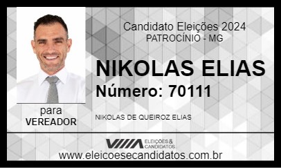 Candidato NIKOLAS ELIAS 2024 - PATROCÍNIO - Eleições