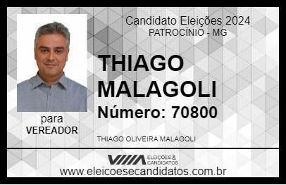 Candidato THIAGO MALAGOLI 2024 - PATROCÍNIO - Eleições