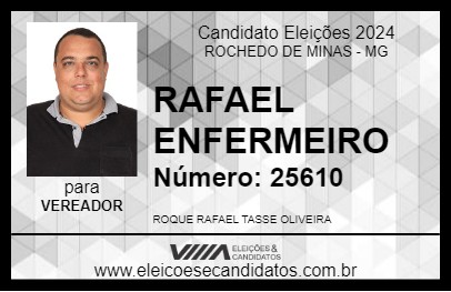 Candidato RAFAEL ENFERMEIRO 2024 - ROCHEDO DE MINAS - Eleições