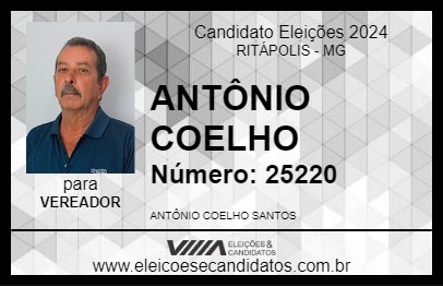 Candidato ANTÔNIO COELHO 2024 - RITÁPOLIS - Eleições