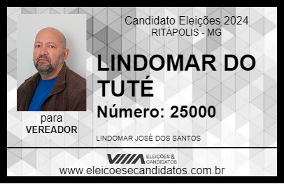 Candidato LINDOMAR DO TUTÉ 2024 - RITÁPOLIS - Eleições