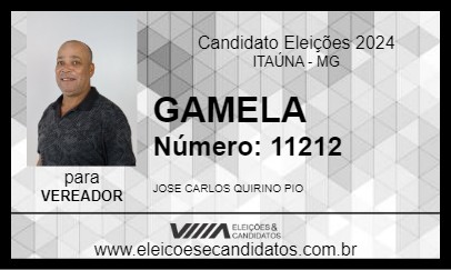 Candidato GAMELA 2024 - ITAÚNA - Eleições