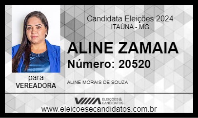 Candidato ALINE ZAMAIA 2024 - ITAÚNA - Eleições