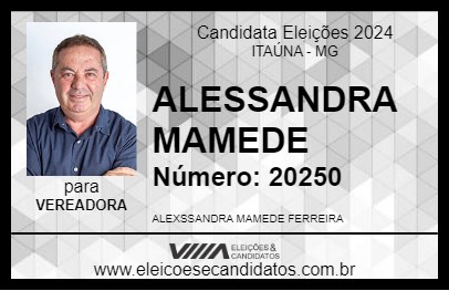 Candidato ALESSANDRA MAMEDE 2024 - ITAÚNA - Eleições