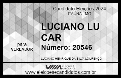 Candidato LUCIANO LU CAR 2024 - ITAÚNA - Eleições