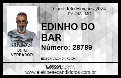 Candidato EDINHO DO BAR 2024 - ITAÚNA - Eleições