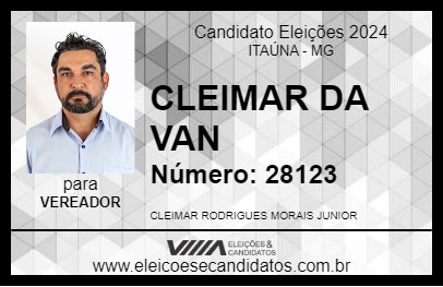 Candidato CLEIMAR DA VAN 2024 - ITAÚNA - Eleições