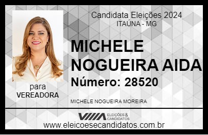 Candidato MICHELE NOGUEIRA AIDA 2024 - ITAÚNA - Eleições