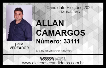 Candidato ALLAN CAMARGOS 2024 - ITAÚNA - Eleições