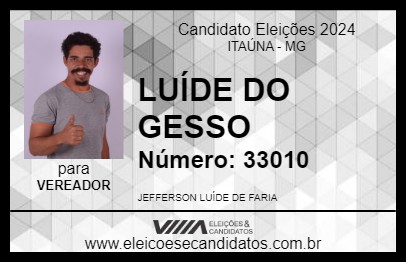 Candidato LUÍDE DO GESSO  2024 - ITAÚNA - Eleições