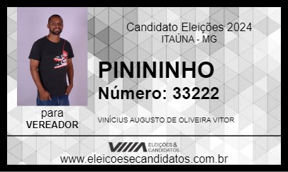 Candidato PINININHO  2024 - ITAÚNA - Eleições