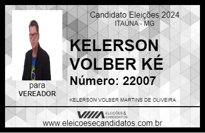 Candidato KELERSON VOLBER KÉ 2024 - ITAÚNA - Eleições