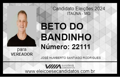 Candidato BETO DO BANDINHO 2024 - ITAÚNA - Eleições