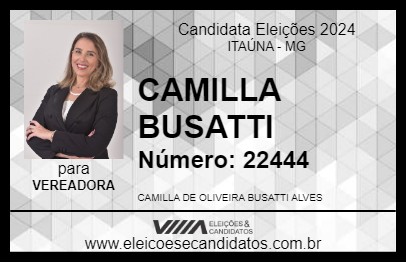 Candidato CAMILLA BUSATTI 2024 - ITAÚNA - Eleições