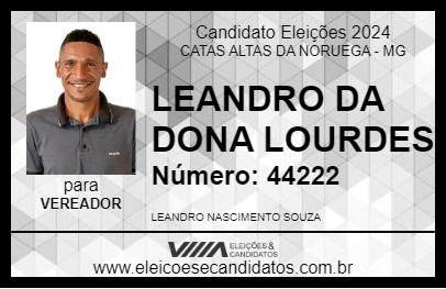 Candidato LEANDRO DA DONA LOURDES 2024 - CATAS ALTAS DA NORUEGA - Eleições