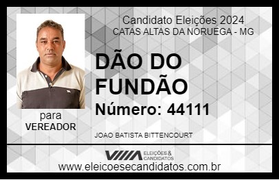 Candidato DÃO DO FUNDÃO 2024 - CATAS ALTAS DA NORUEGA - Eleições