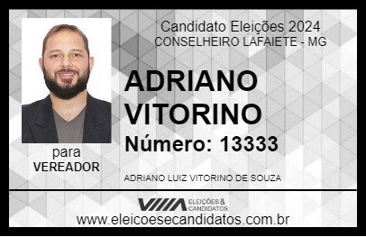 Candidato ADRIANO VITORINO 2024 - CONSELHEIRO LAFAIETE - Eleições