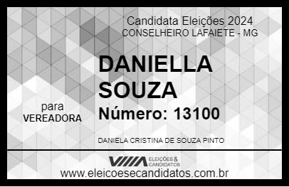 Candidato DANIELLA SOUZA 2024 - CONSELHEIRO LAFAIETE - Eleições