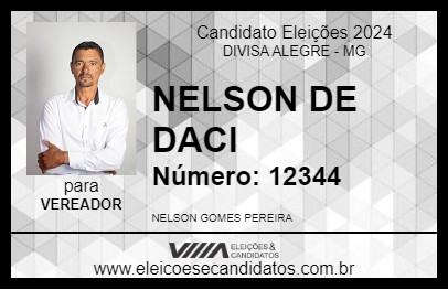 Candidato NELSON DE DACI 2024 - DIVISA ALEGRE - Eleições