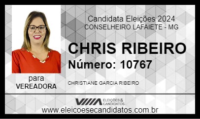 Candidato CHRIS RIBEIRO 2024 - CONSELHEIRO LAFAIETE - Eleições