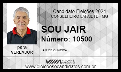 Candidato SOU JAIR 2024 - CONSELHEIRO LAFAIETE - Eleições