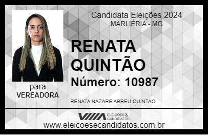 Candidato RENATA QUINTÃO 2024 - MARLIÉRIA - Eleições