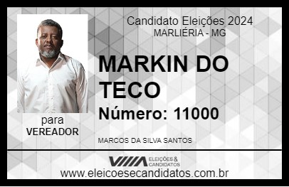 Candidato MARKIN DO TECO 2024 - MARLIÉRIA - Eleições